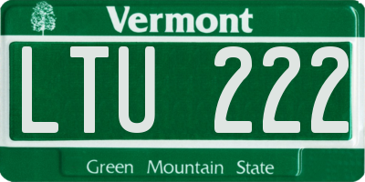 VT license plate LTU222