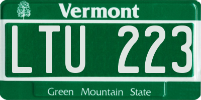 VT license plate LTU223