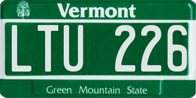 VT license plate LTU226
