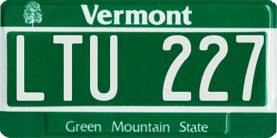 VT license plate LTU227