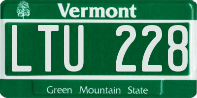VT license plate LTU228