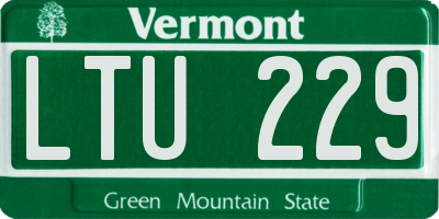 VT license plate LTU229