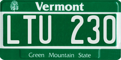 VT license plate LTU230