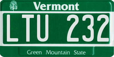 VT license plate LTU232