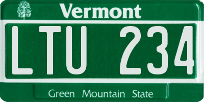 VT license plate LTU234