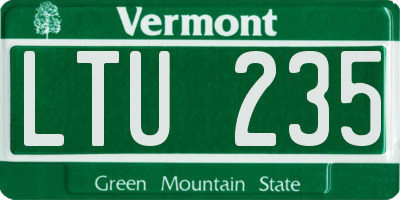 VT license plate LTU235