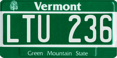 VT license plate LTU236