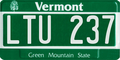 VT license plate LTU237