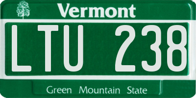 VT license plate LTU238