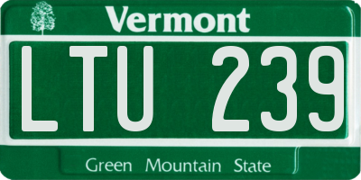 VT license plate LTU239