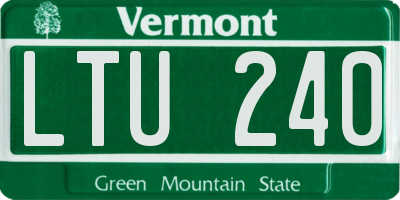 VT license plate LTU240