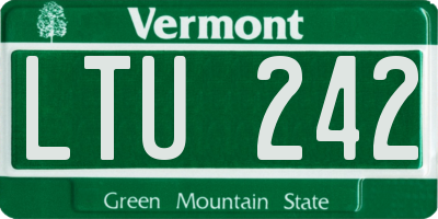 VT license plate LTU242