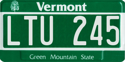 VT license plate LTU245