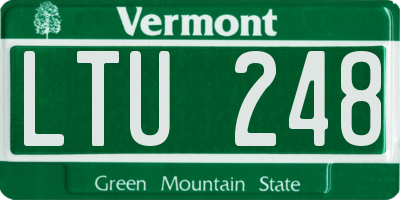 VT license plate LTU248