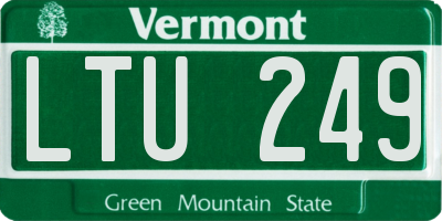 VT license plate LTU249