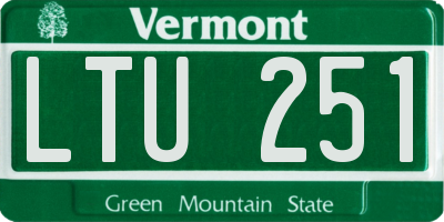 VT license plate LTU251