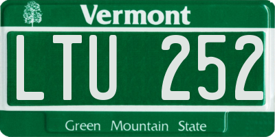 VT license plate LTU252