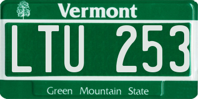 VT license plate LTU253