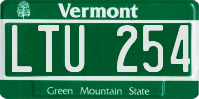 VT license plate LTU254