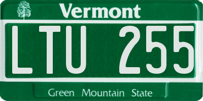 VT license plate LTU255