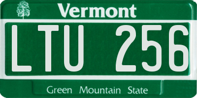 VT license plate LTU256