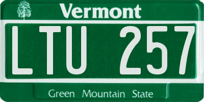 VT license plate LTU257
