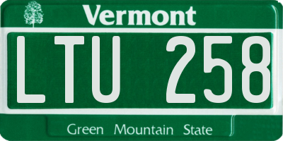 VT license plate LTU258