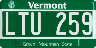 VT license plate LTU259