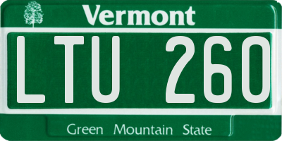VT license plate LTU260