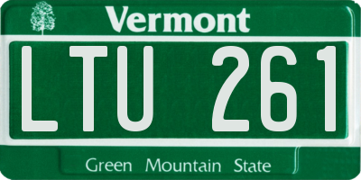 VT license plate LTU261