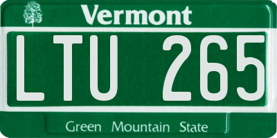 VT license plate LTU265