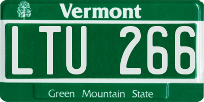 VT license plate LTU266