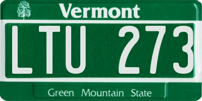 VT license plate LTU273