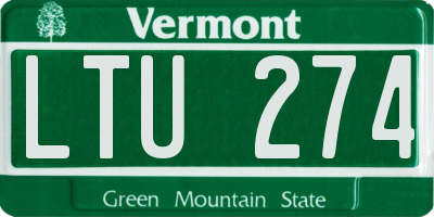 VT license plate LTU274