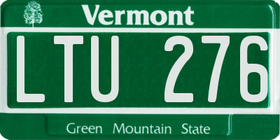 VT license plate LTU276