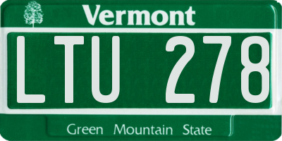 VT license plate LTU278