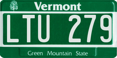 VT license plate LTU279