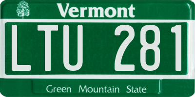 VT license plate LTU281
