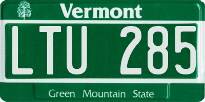 VT license plate LTU285