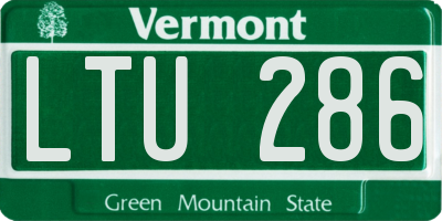 VT license plate LTU286