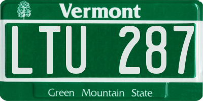 VT license plate LTU287