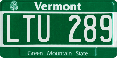 VT license plate LTU289