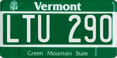 VT license plate LTU290