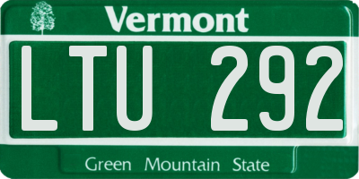 VT license plate LTU292