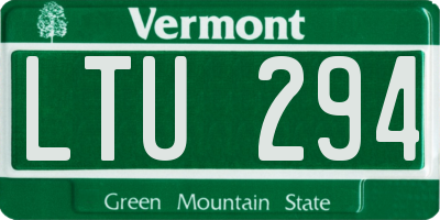 VT license plate LTU294