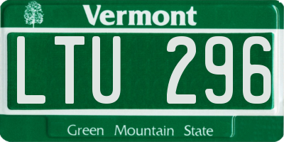 VT license plate LTU296