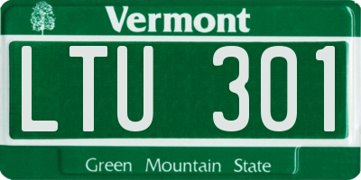 VT license plate LTU301