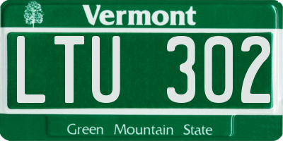 VT license plate LTU302
