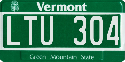 VT license plate LTU304