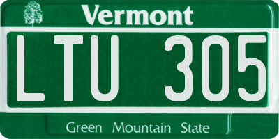 VT license plate LTU305